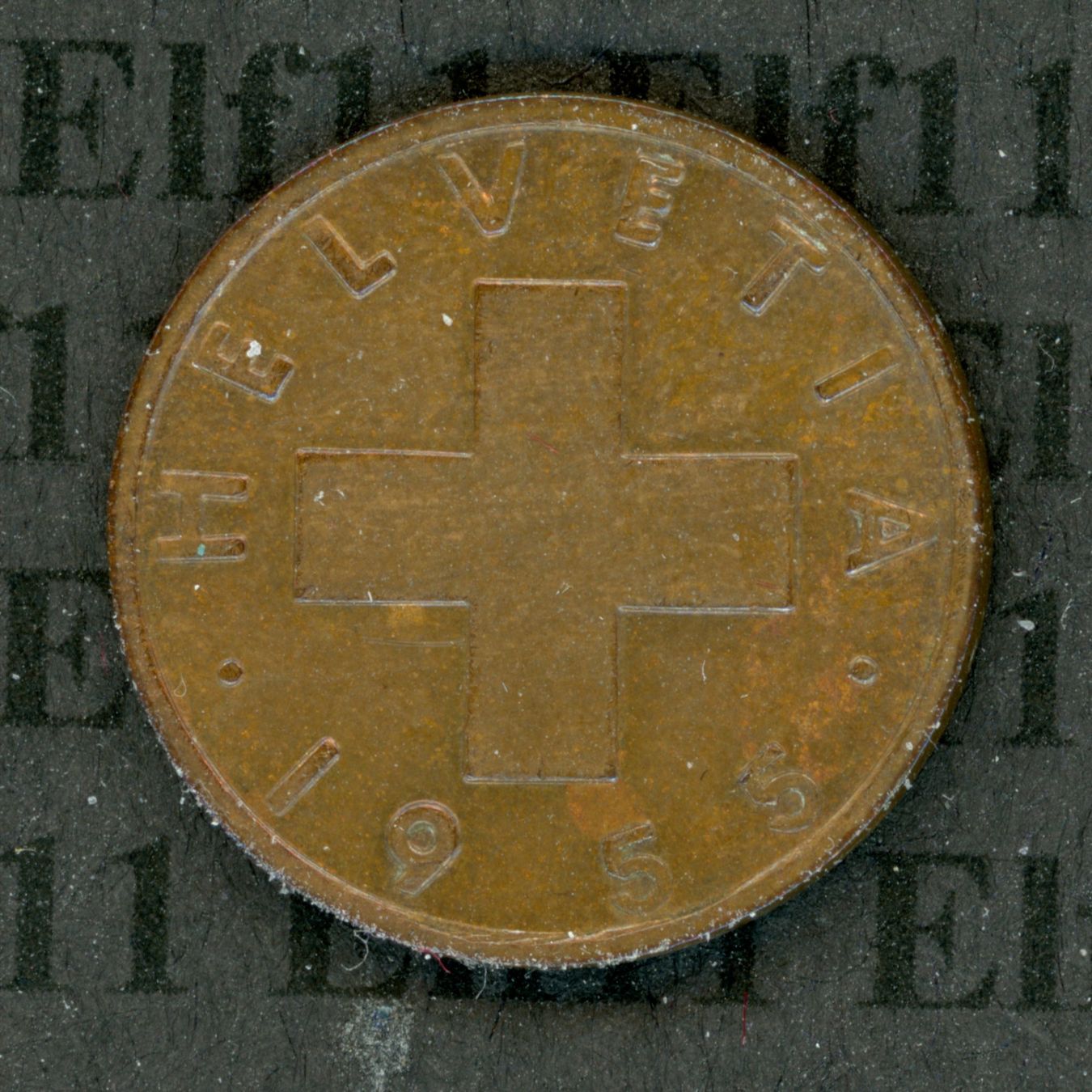 Tutti le monete: CHF___0.01 1955 -vz 1 Rappen – Usato da Widnau venduto da Elf11