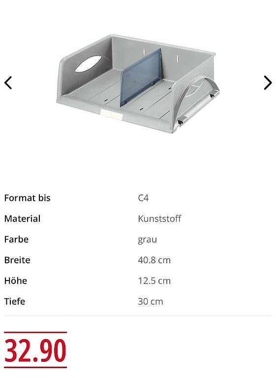 Leitz Raccoglitori: 4 Stk. neue LEITZ Ablagekorb Sorty, A4/C4 quer, grau – Usato da Necker venduto da liq24 1
