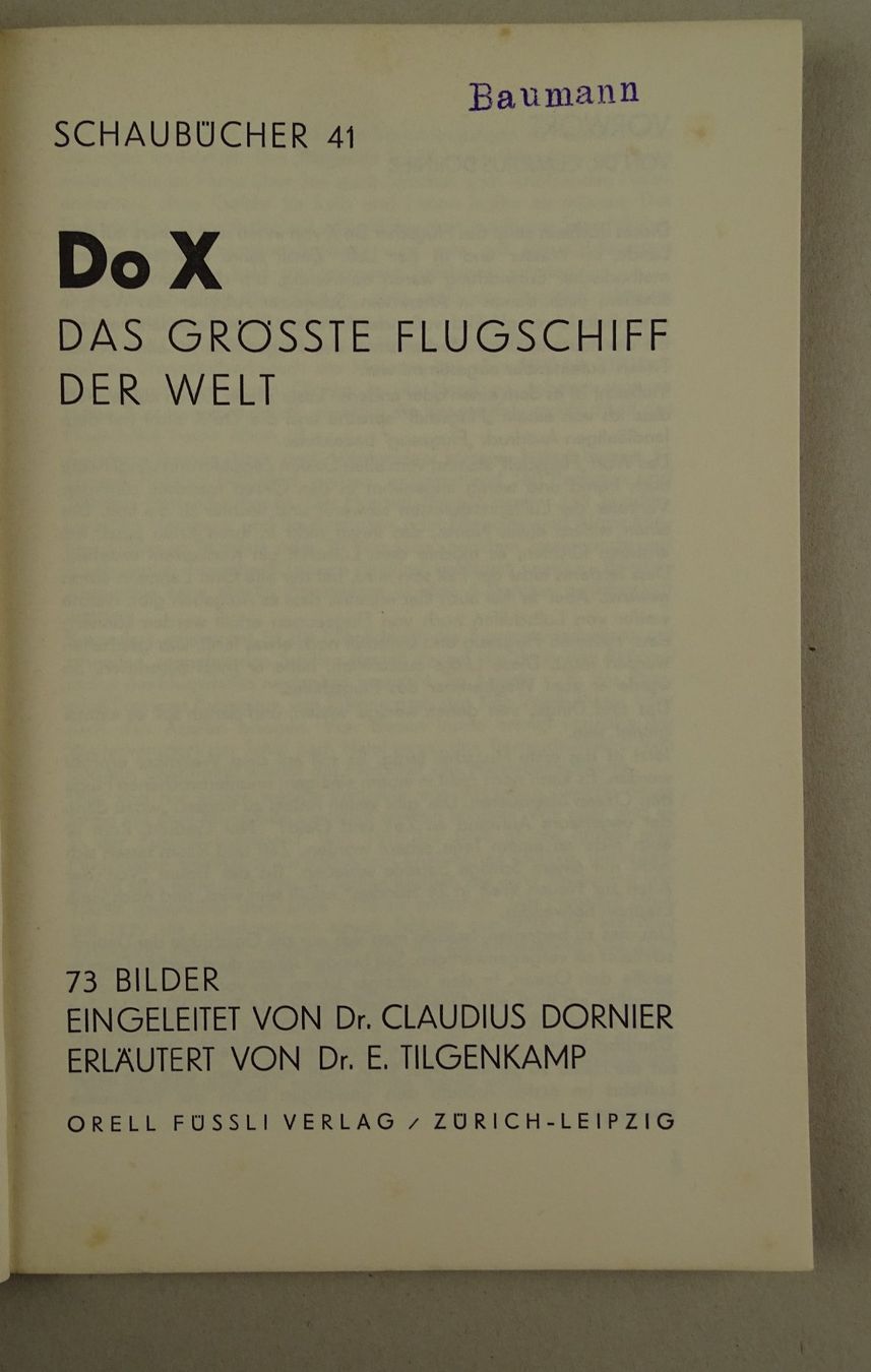 Libri: Do X DAS GRÖSSTE FLUGSCHIFF DER WELT, 1931 – Usato da Grüningen venduto da Kartensammler 2