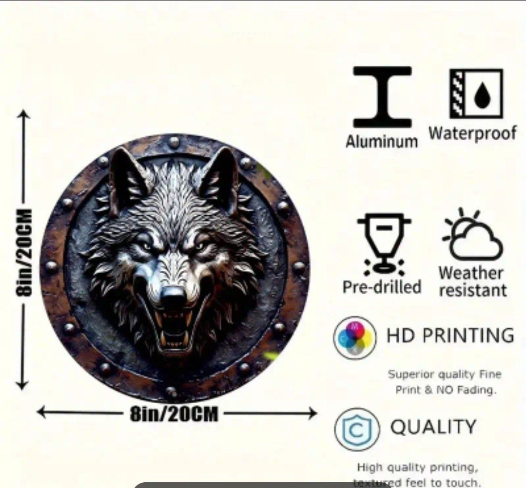 Insegne: Metallschild Wolf / Wölfe Rund 20cm Durchmesser / Bild – Nuovo e nell'imballaggio originale da Walenstadt venduto da emynmuil1 2