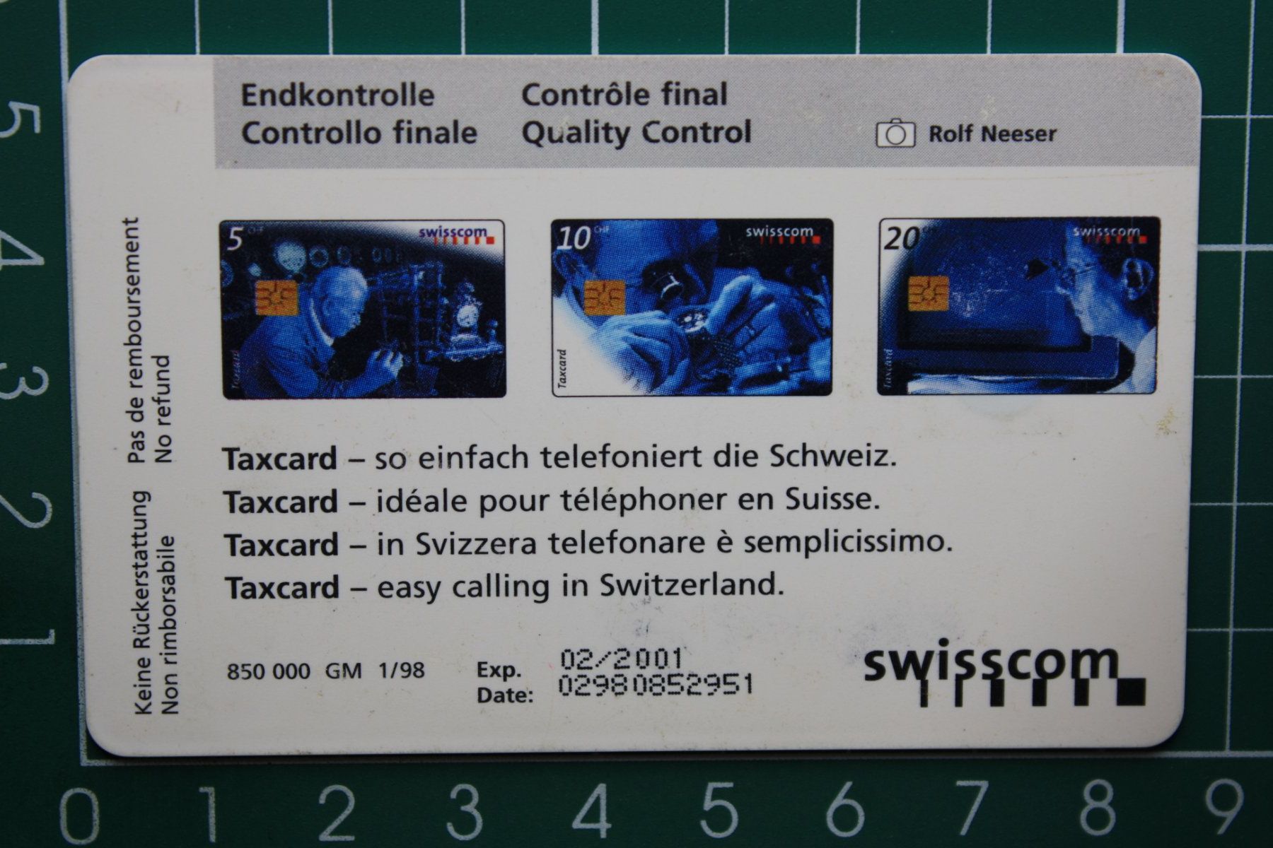 Swisscom Schede telefoniche: swisscom taxcard /geschenkkarte – Usato da Laupen BE venduto da Gufi57 1