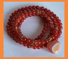 SALE 72CM  KETTE STEINKETTE EDELSTEINKETTE ECHTER KARNEOL