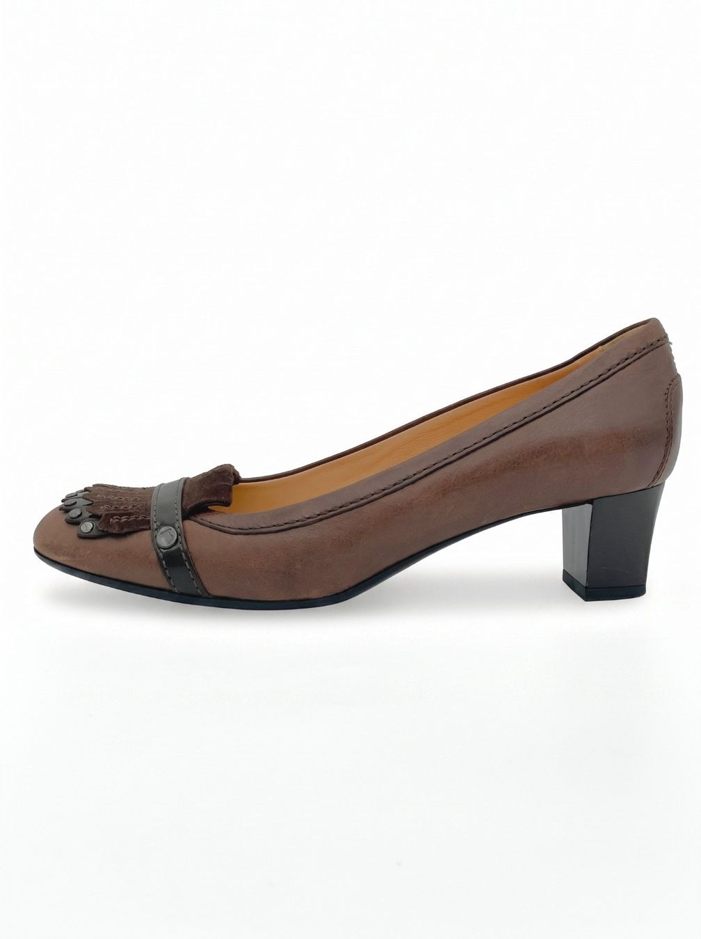 Tod'S Scarpe da donna: Tod's Fringed Studded Pump EU 38 Braun – Usato da Zürich venduto da shoe_shop