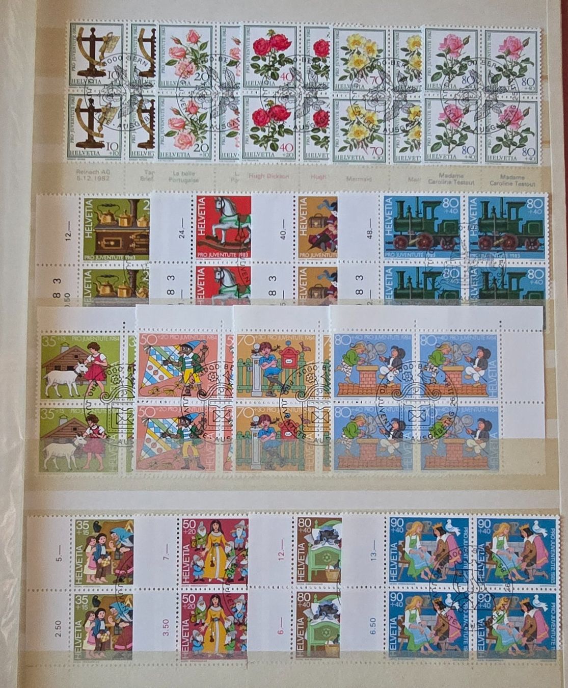 Tutti i francobolli: Pro Juventute Viererblocks ET Originalgummi – Usato da Duebendorf venduto da Dguguseli 6
