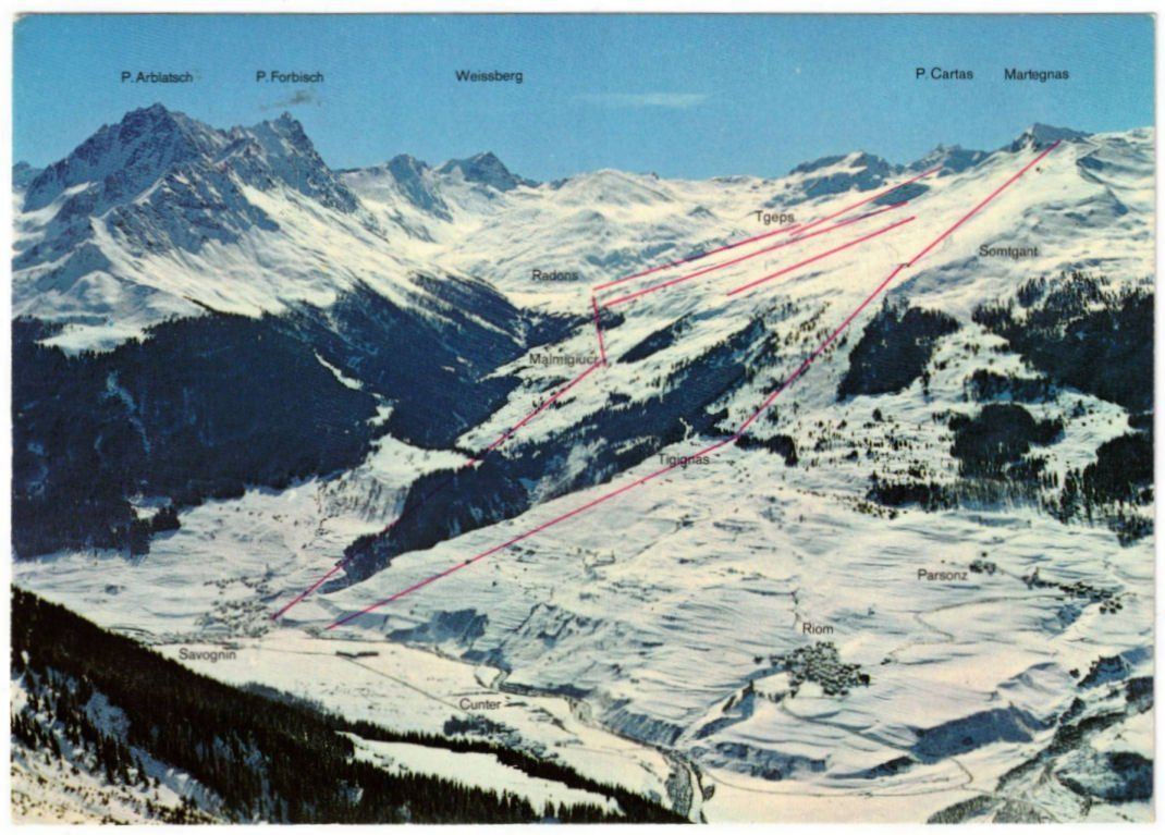 Cartoline postali: Savognin - Skigebiet – Usato da Binningen venduto da Mountainrider