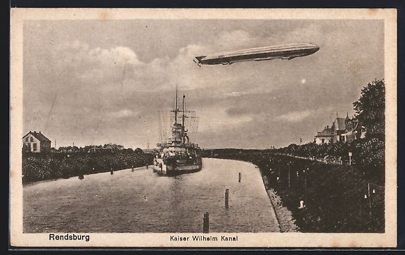 Bilder & Poster: Rendsburg, Kaiser Wilhelm Kanal mit Zepp – Gebraucht aus Berlin von bartko-reher