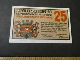 Dt. Reich, Königswinter  -  Notgeldschein ungefaltet