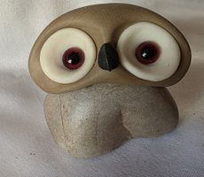 Eule Figur Naturstein Handgemacht siehe Foto