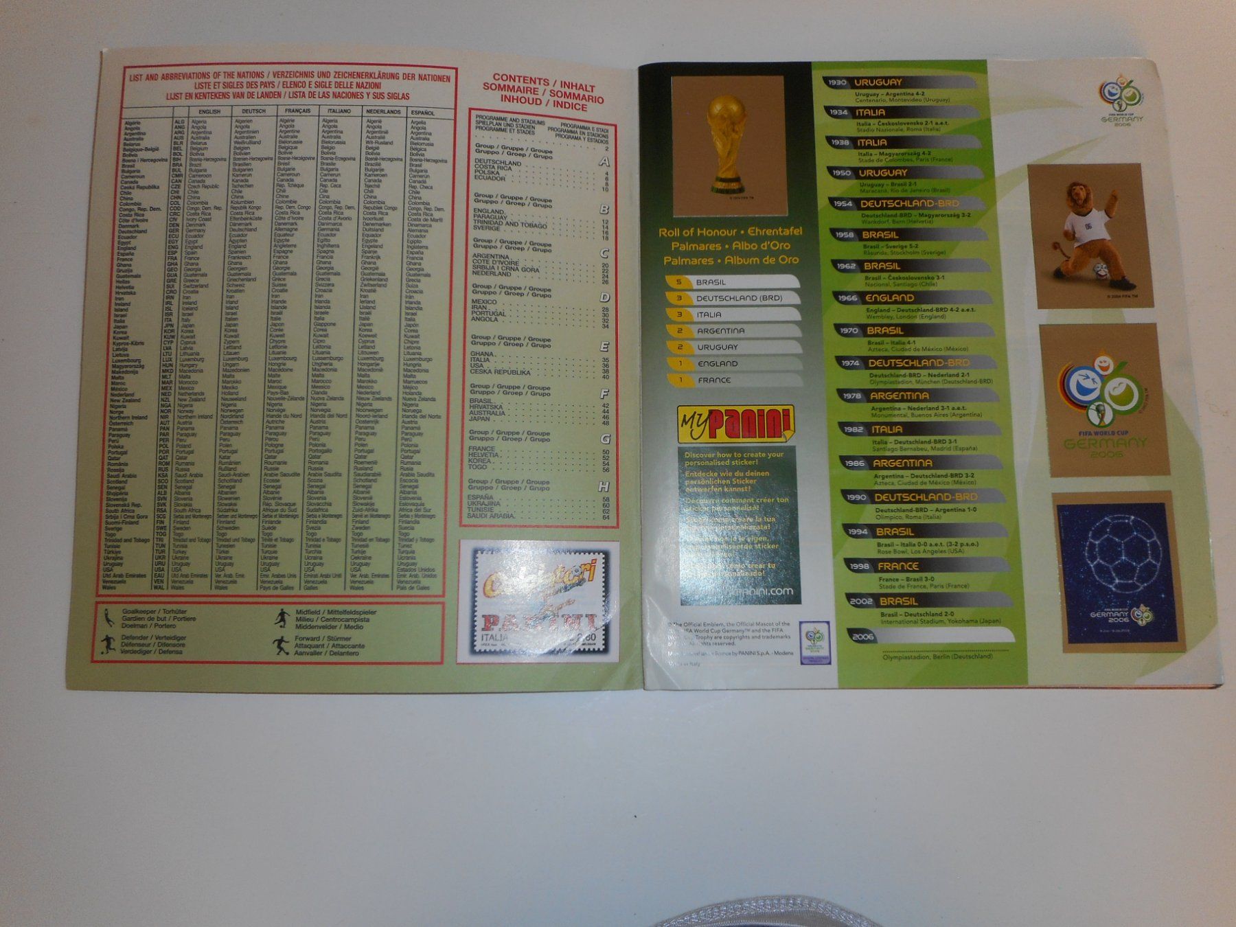 Panini Alben: Panini WM Album Germany 2006 komplett NR. 2 mit Messi – Gebraucht aus Cham von Paniniworld 1