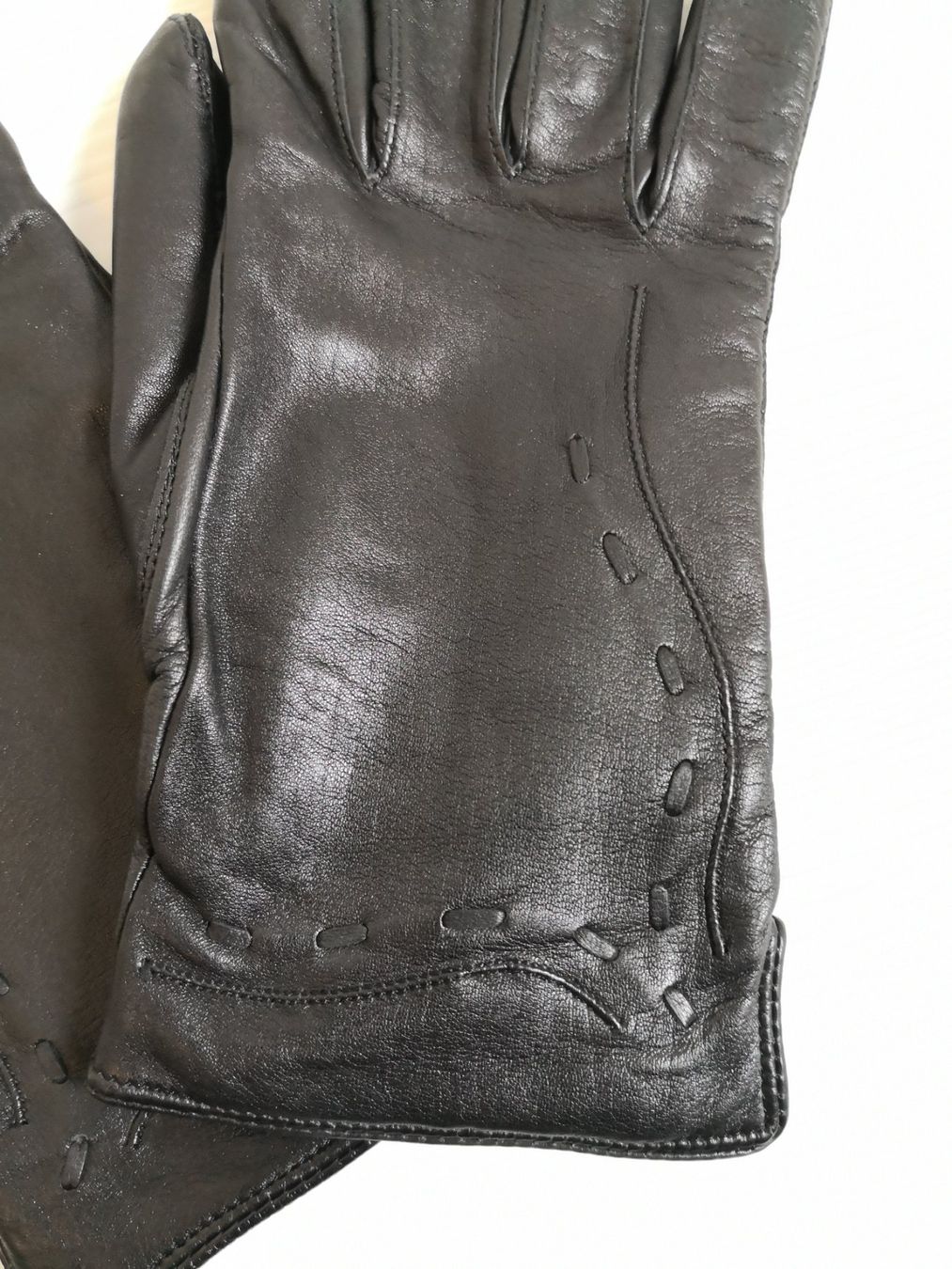 Guanti & manicotti: 🤩LEDER-HANDSCHUHE SCHWARZ MIT MUSTER & GEFUTTERT NEU – Nuovo (secondo la descrizione) da Olten venduto da Naja-Twins-Twins 3