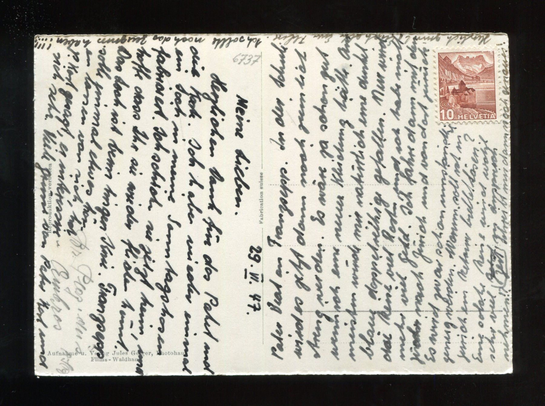 Cartoline postali: Disentis, Rest. Zur Alten Bündnerstube – Usato da Aarau venduto da Elmaar41 1
