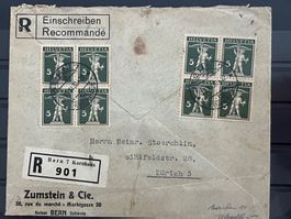 Brief, einschreiben, Zumstein Bern nach Zürich, 1930, 2 VB