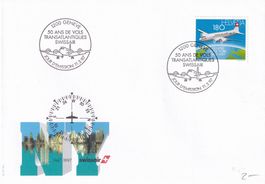 Ersttagbrief 50 Jahre Transatlantic-Flug SWISSAIR 1997