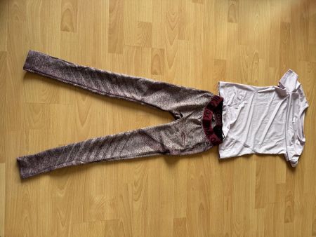 Fitness Set shirt NIKE rosa/Violett XS DRI-FIT Hose SMILODOX