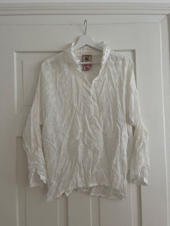 Johnny Was Bluse weiss Gr. S – Boho Style, schöne Stickerei