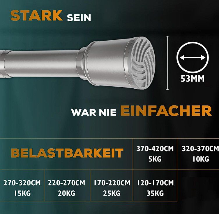 Sonstiges für Haushalt & Wohnen: Vorhangstange ohne Bohren 120-170cm – Neu und originalverpackt aus Adlikon b.Regensdorf von MK-VORHANGSERVICE 5