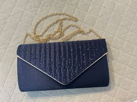Tasche, Abendtasche dunkelblau mit Kette neu
