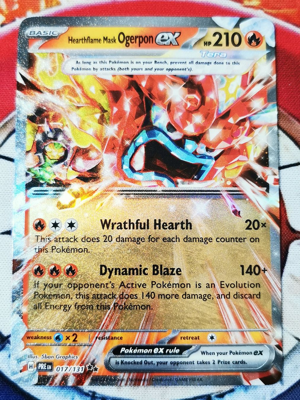 Carte Pokémon Ogerpon Ex Hearthflame Mask – Double Rare – Écarlate Et Violet