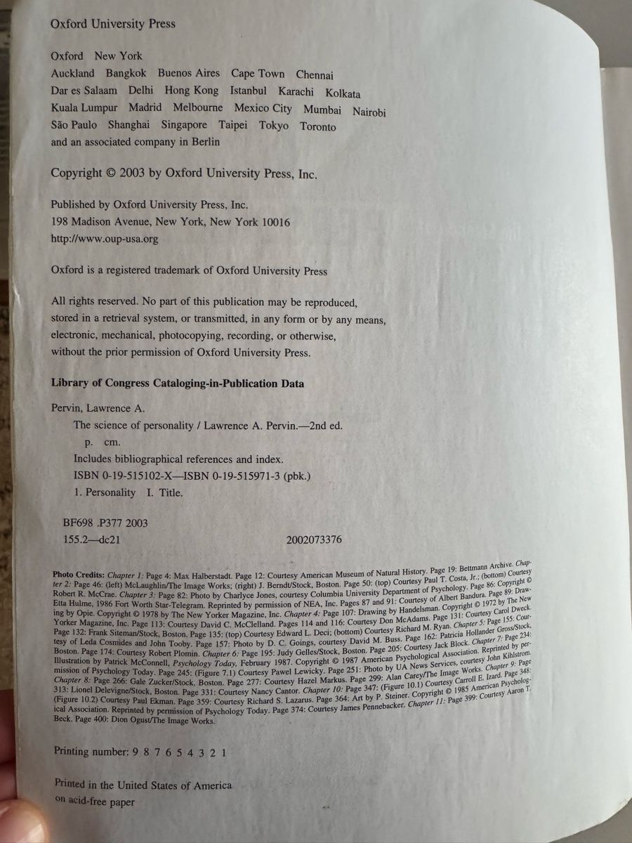 Libri: The Science of Personality – Usato da Zug venduto da sil_j6rl 1