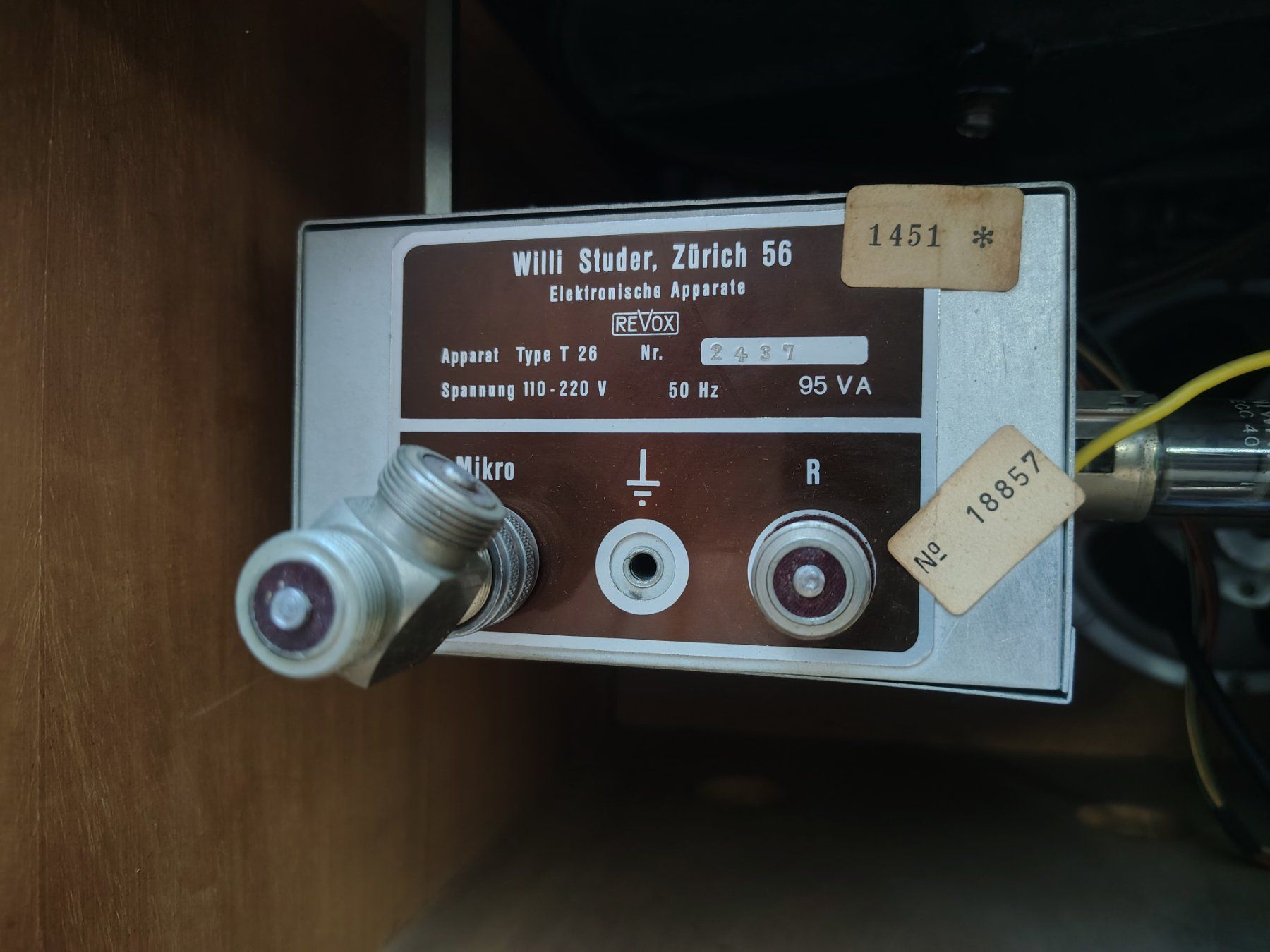 Revox Apparecchi a nastro: Studer Revox T 26 tondband – Usato da Basel venduto da Threemice 3