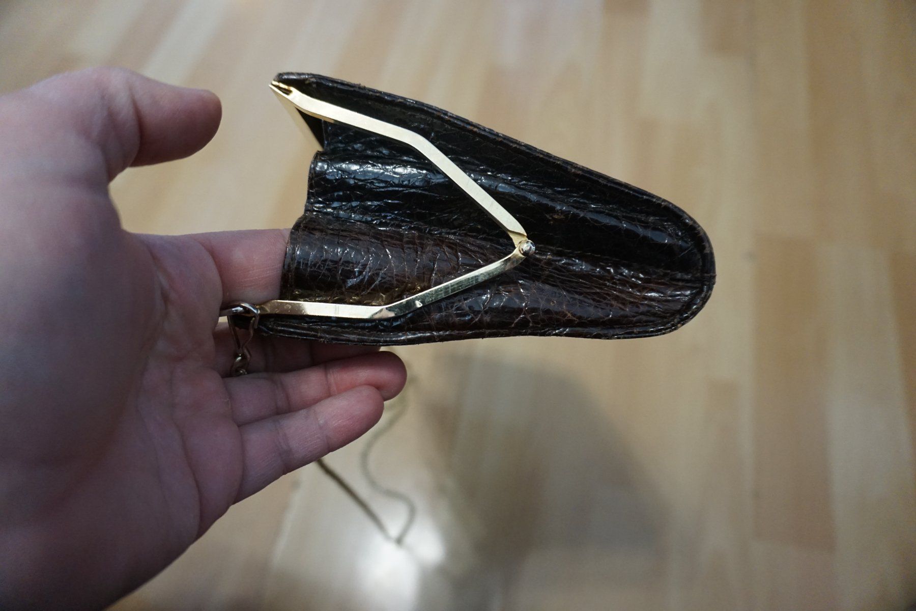 Taschen für Damen: Vintage Handtasche Kroko-Optik, braun – Gebraucht aus Zürich von einalemjena 6