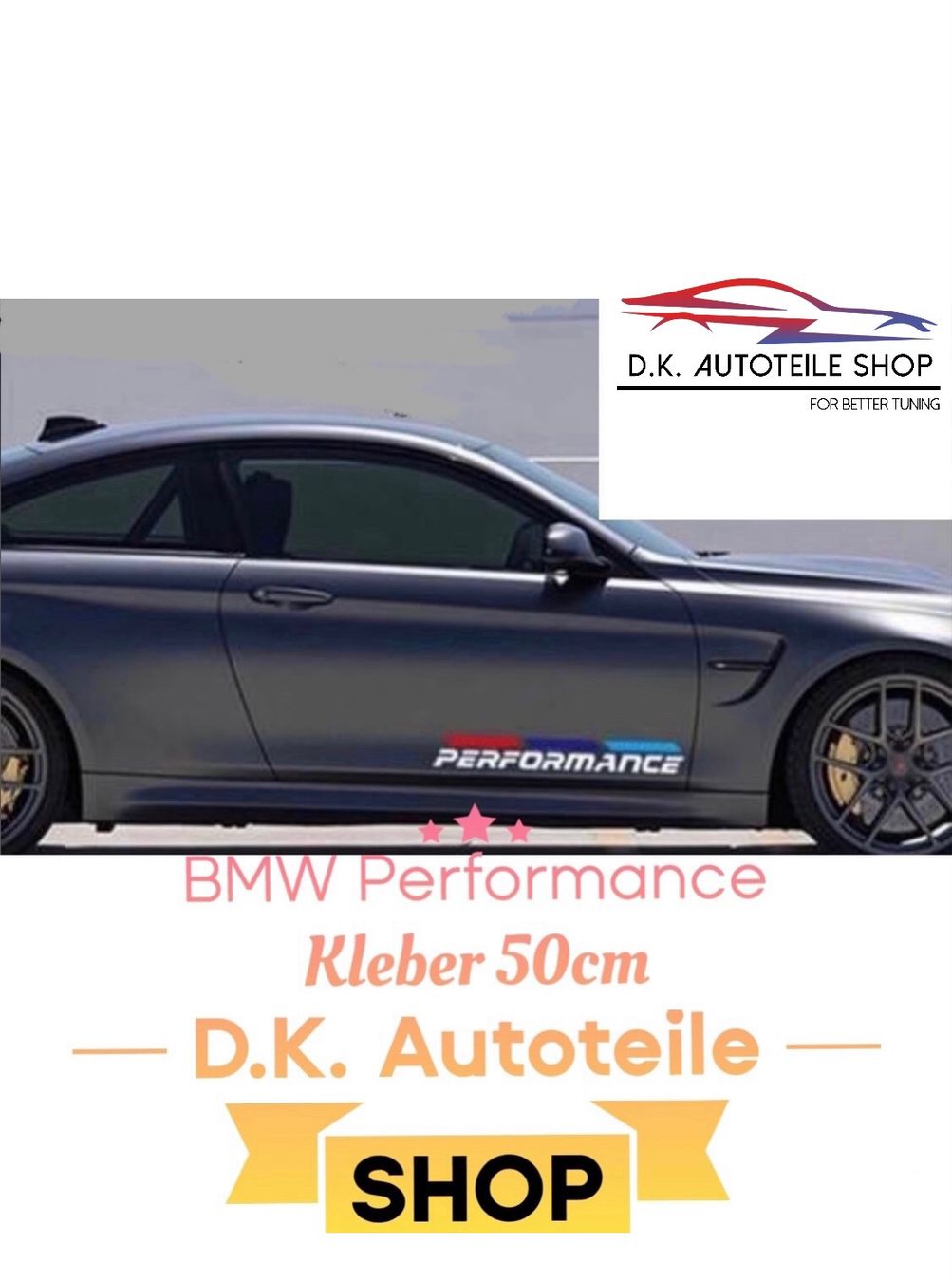 Sticker: BMW M Performance Kleber 50 cm Lang Silberweiss NEU – Nuovo e nell'imballaggio originale da Balsthal venduto da D.K.Autoteile8 1