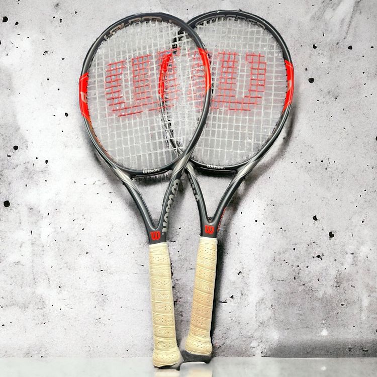 Raquette De Tennis Wilson Federer Power Strings - Taille 4 3/8 L3, Rouge/blanc/noir - Occasion Bon état