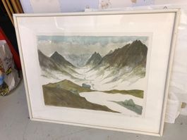 Lithographie Berglandschaft
