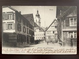 GRUSS AUS ALTSTÄTTEN (Rheintal) Klaus, Bazar, Kirche, 1904
