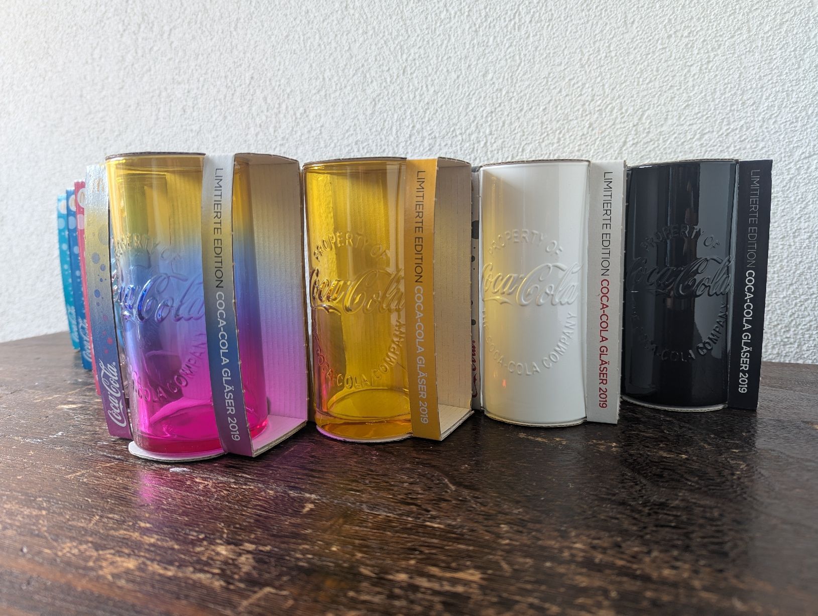 Coca-Cola Gläser: 7 Coca-Cola Gläser SET, limitierte Edition 2019, neu – Neu (gemäss Beschreibung) aus Buchs Sg von chr_mrj9 2