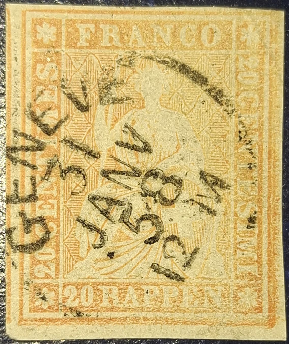 Tutti i francobolli: Strubel 25D Kat. 280.- – Usato da Balgach venduto da SIMEON27
