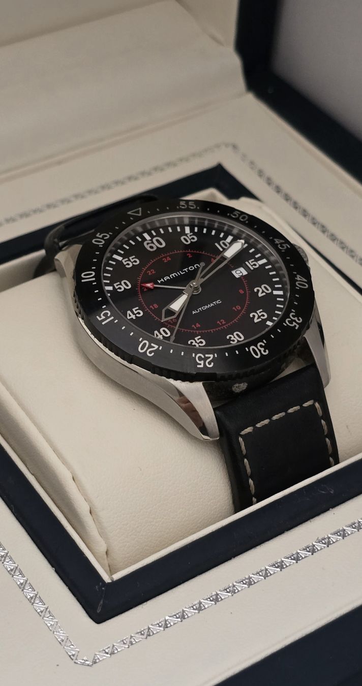 Hamilton Orologi: Hamilton Khaki Aviation Pilot GMT Auto – Usato da Les Acacias venduto da watinjo 1