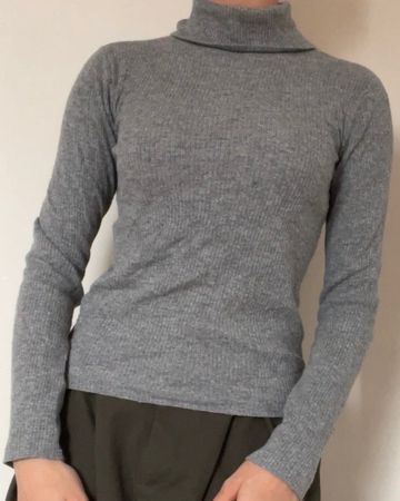Pull à col roulé gris chiné, S-M