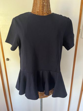 MANGO T-Shirt mit Schösschen dunkelblau