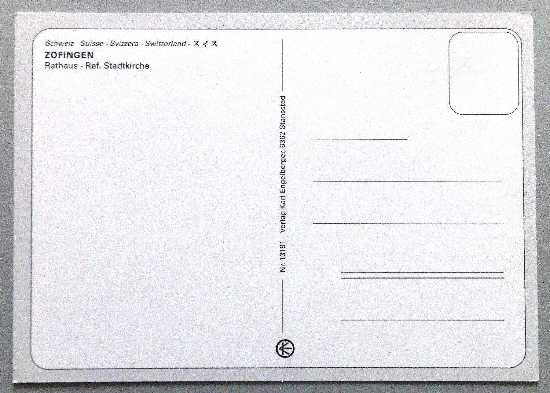 Cartoline postali: Zofingen – Usato da Fétigny venduto da Billy2miny 1