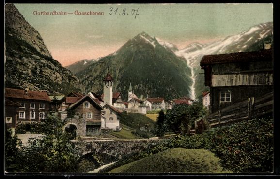 Cartoline postali: AK Goeschenen /Gotthardbahn, Ortspartie – Usato da Berlin venduto da bartko-reher