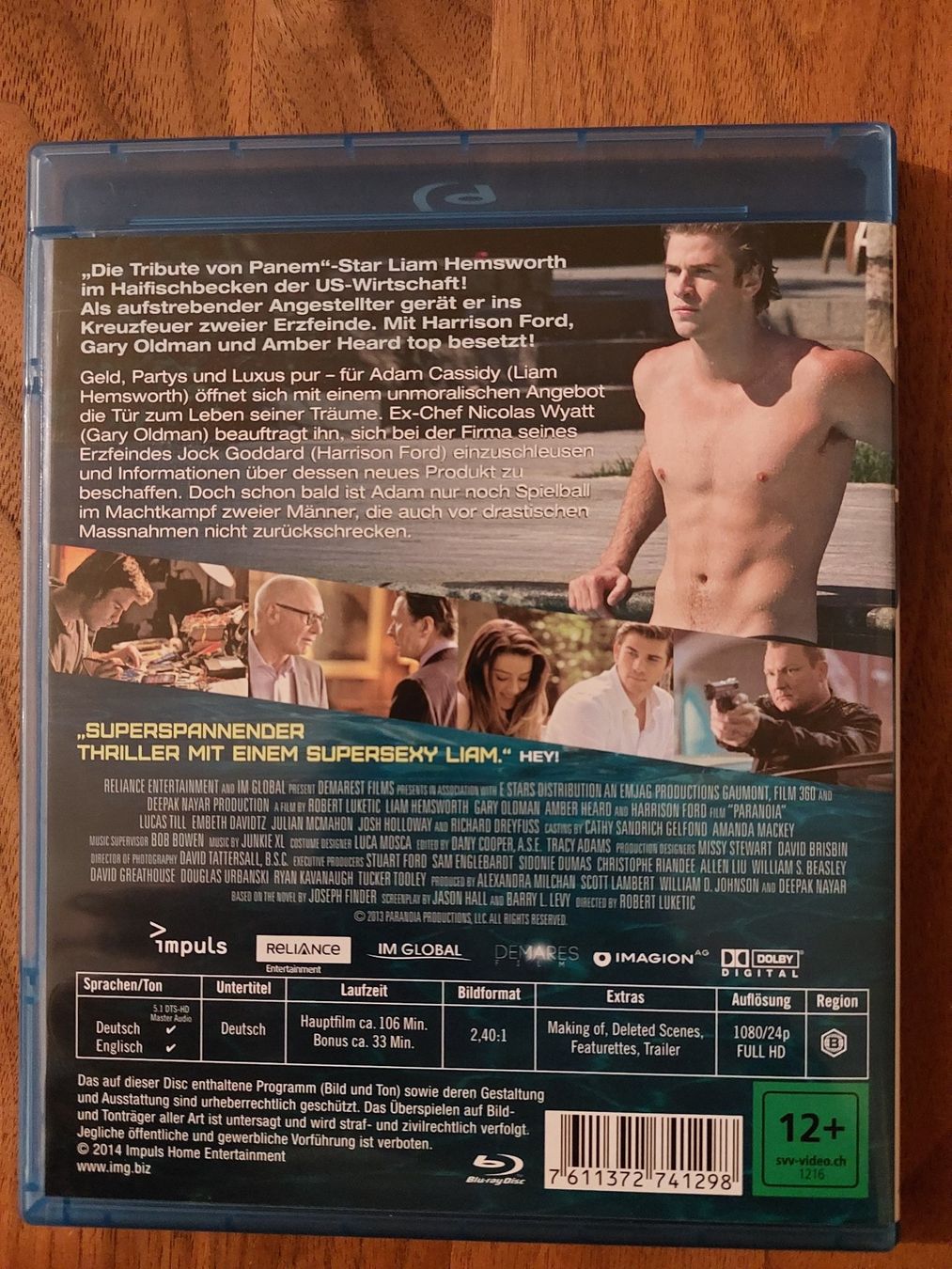 Tutti i DVDs: Blu Ray - Paranoia / Riskantes Spiel – Usato da Rheinfelden venduto da FilmAuktion 1