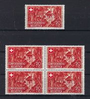 1941 Pro Patria Viererblock + Einzel postfrisch  15959