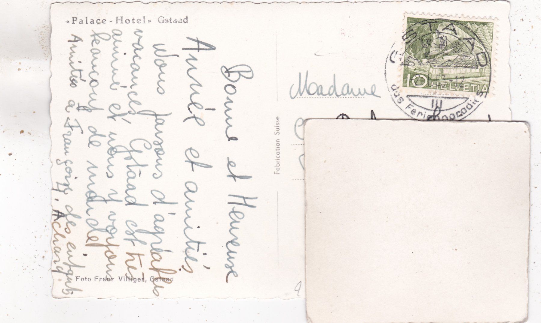 Cartoline postali: Gstaad Palace Hotel 1953 – Usato da Herisau venduto da Lisegrat2008 1