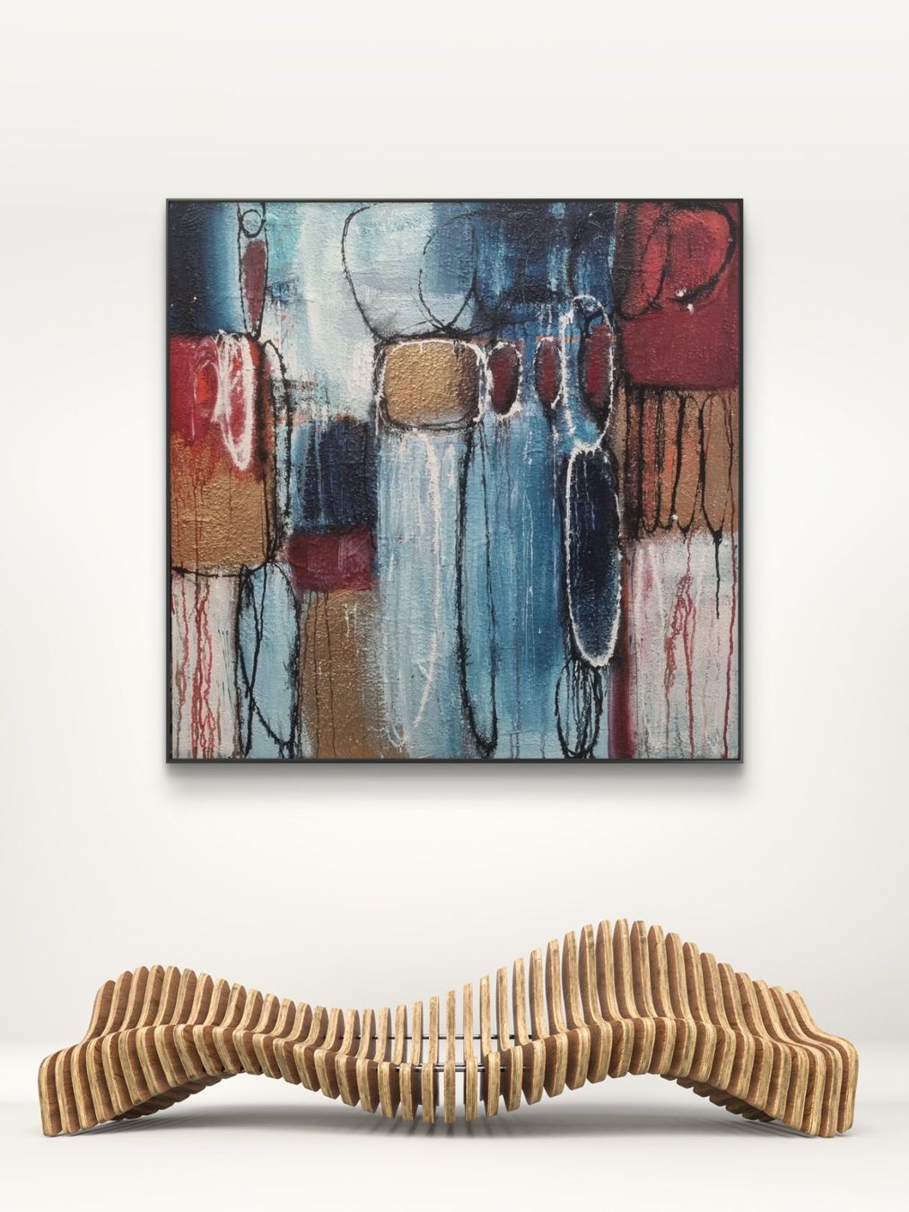 Dipinti: Originales abstraktes Gemälde 90x90cm – Nuovo (secondo la descrizione) da Urdorf venduto da Contra8 1