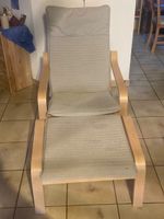 Sessel IKEA Poäng mit Hocker hellgrau gebraucht