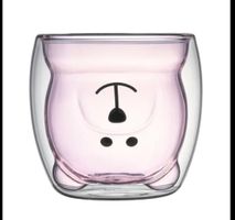 Doppelwandiges Kaffeglas - Bär Rosa (VERSAND möglich)