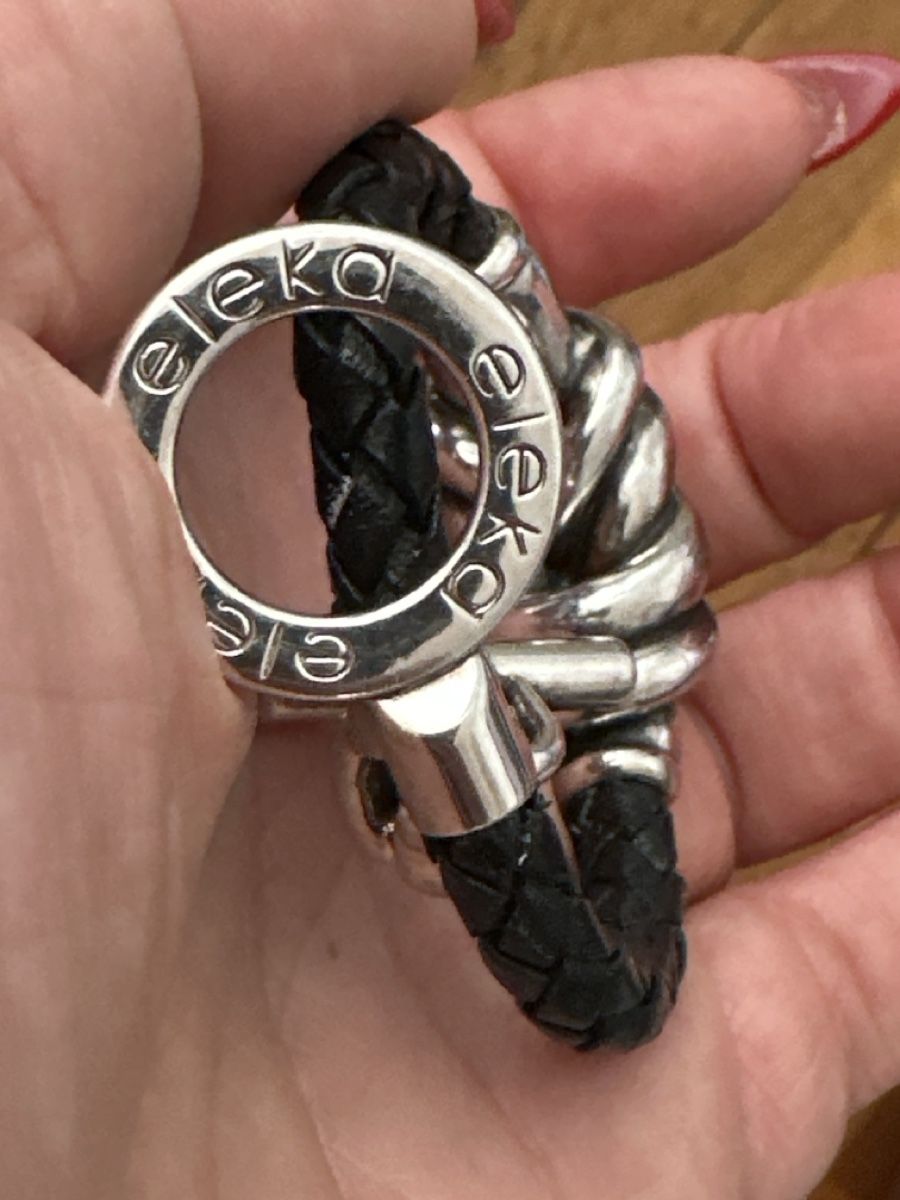 Bracciali & Braccialetti: Bracelet en argent avec cuir – Usato da Montreux venduto da Pipo7878 2