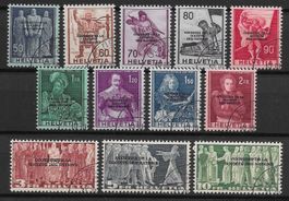 1944: Dienstmarken mit Aufdruck Nr.80-91 gest.