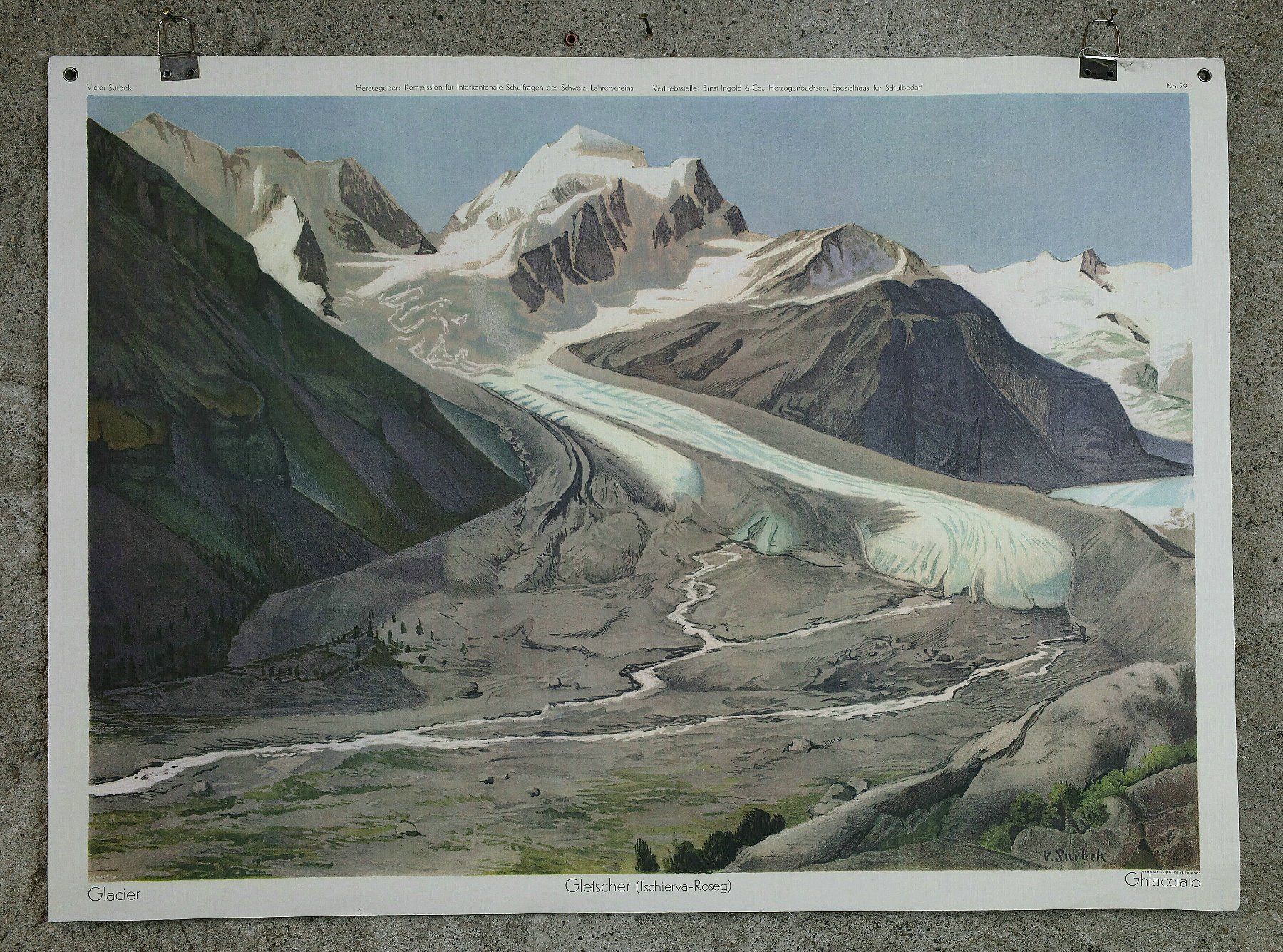 Foto & Immagini: Schulwandbild "Gletscher (Tschierva-Roseg)" – Usato da Birrwil venduto da brandschatz_birrwil 1