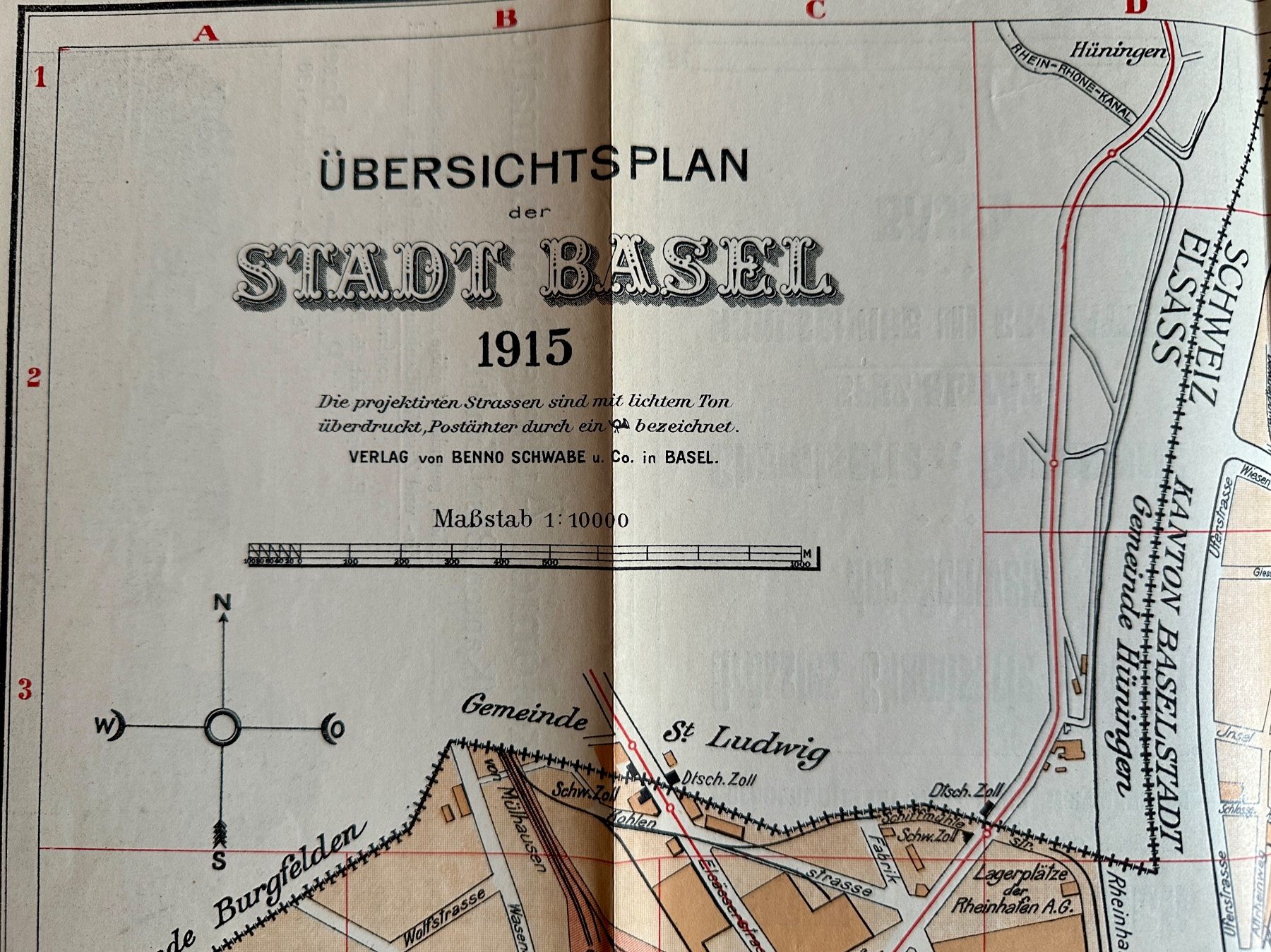 Cartine & Atlanti: Übersichtsplan der Stadt Basel 1915 – Usato da Zürich venduto da allp 1