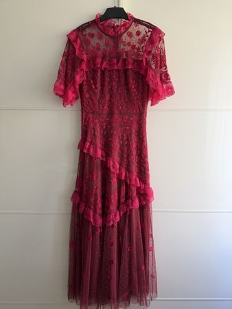 Needle & Thread Kleid, Gr. 34, Beerenton, Spitze, Neu!
