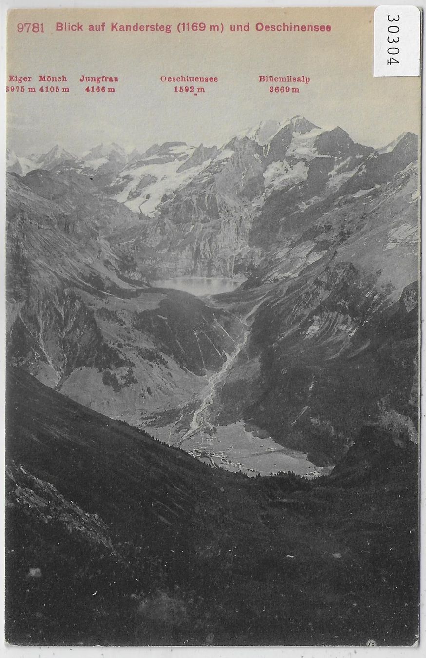 Ansichtskarten: Blick auf Kandersteg und Oeschinensee – Gebraucht aus Ettingen von Kartenplanet