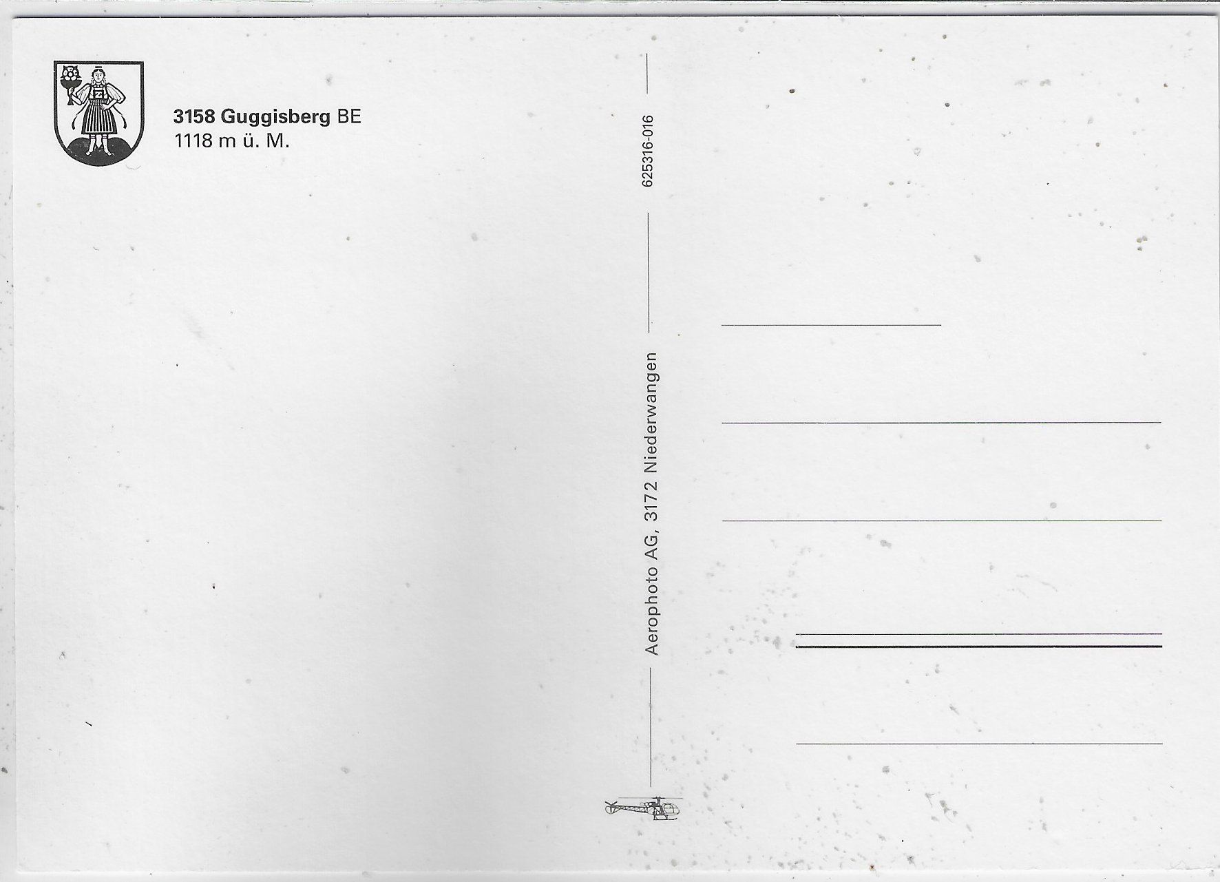 Cartoline postali: Flugaufnahme Guggisberg – Usato da Ettingen venduto da Kartenplanet 1