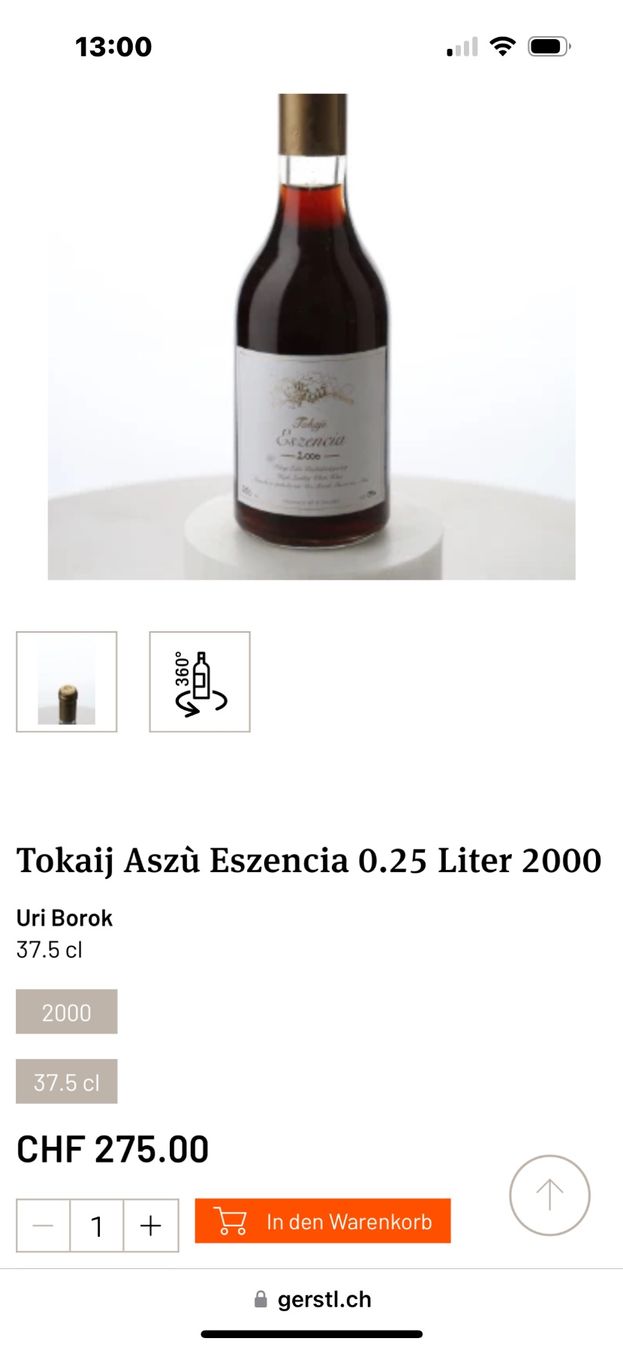 Spirituosen: Tokaji Esszencia, 2000, Süsswein – Neu und originalverpackt aus Jonen von nomzeif 5